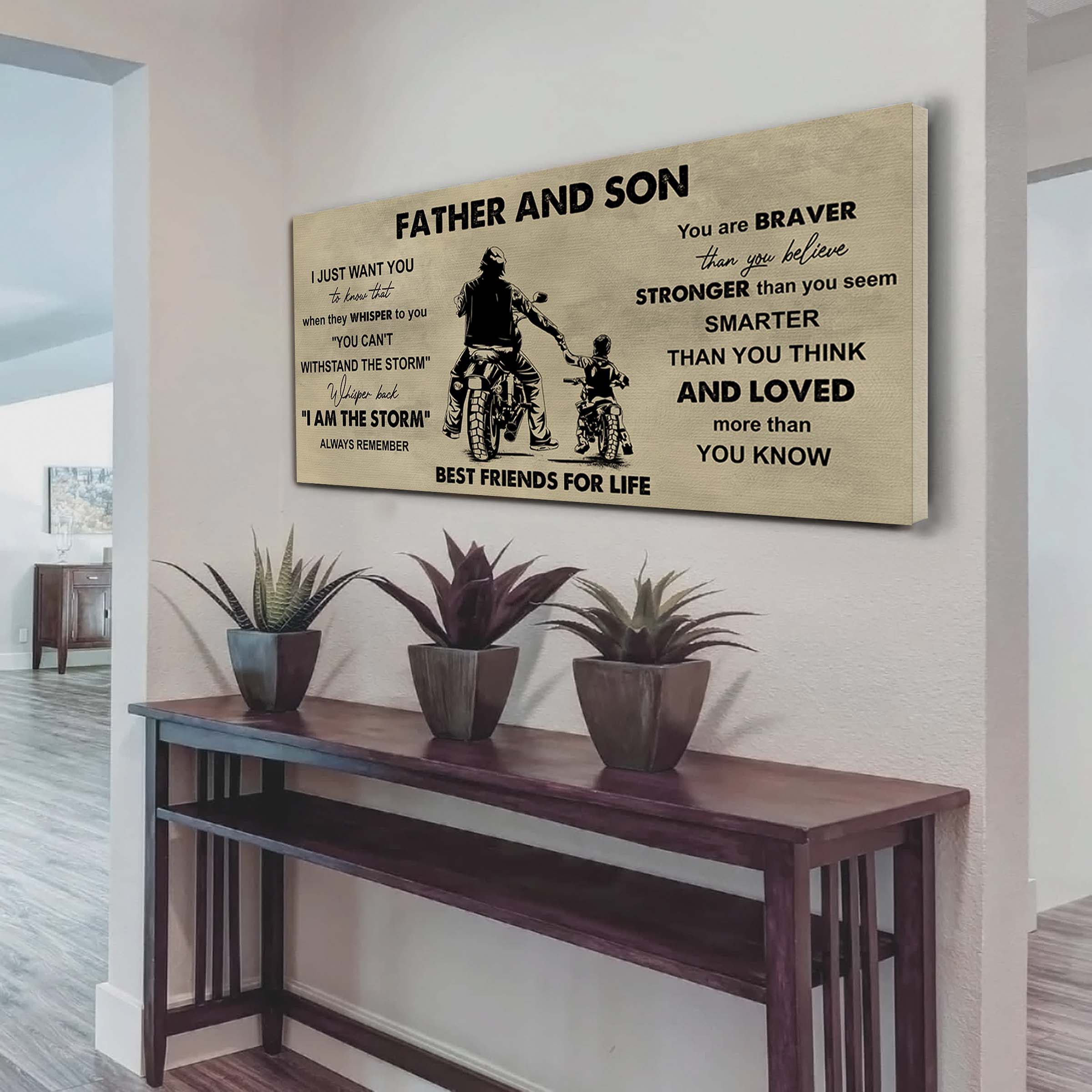 DRB Father And Son Best Friends For Life - I Am The Storm Poster Canvas Gift For Son From Father-Photo Upload