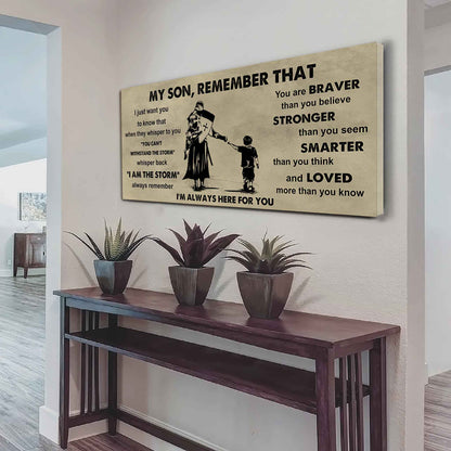 Personalized DRB Poster Canvas - My Son Remember That Whisper Back I Am The Storm