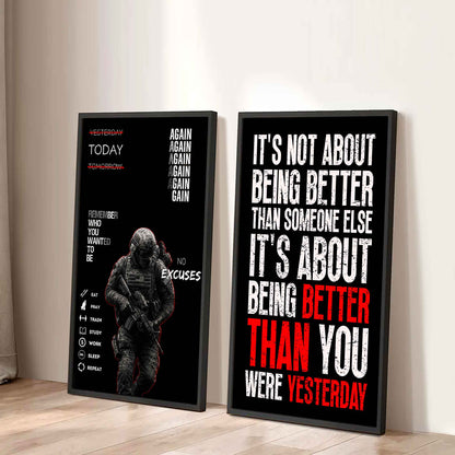 It's About Being Better Than You Were The Day Before Canvas Set Ready To Hang Gift For Your Son Your Friend