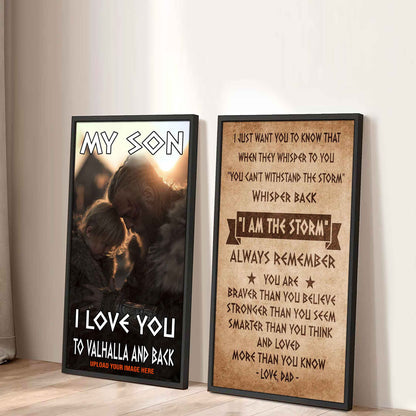 VK Canvas Set My Son I Love You Valhalla And Back Gift From Dad To Son