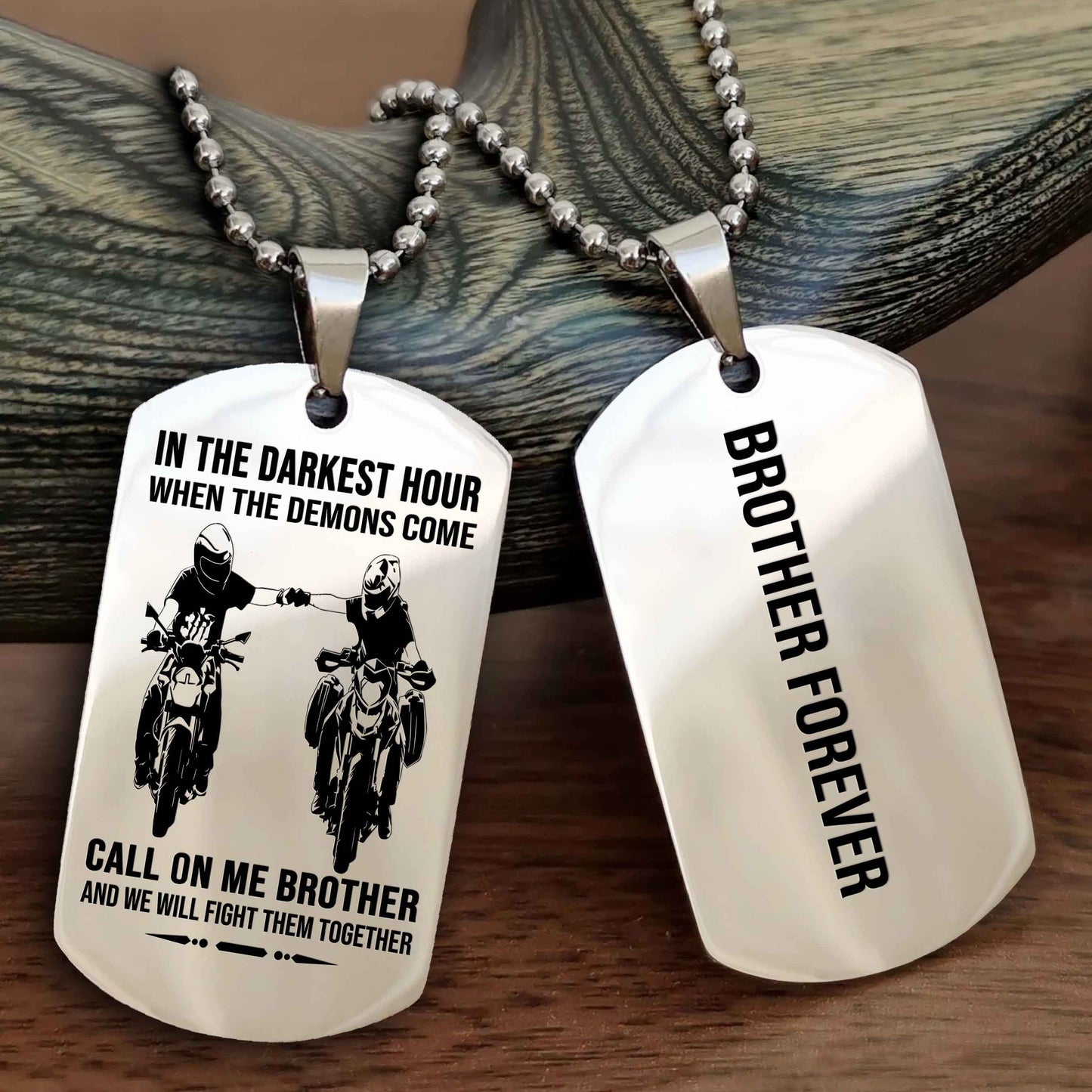 Knight Templar Customizable engraved black dog tag double sided gift from brother, brother forevers