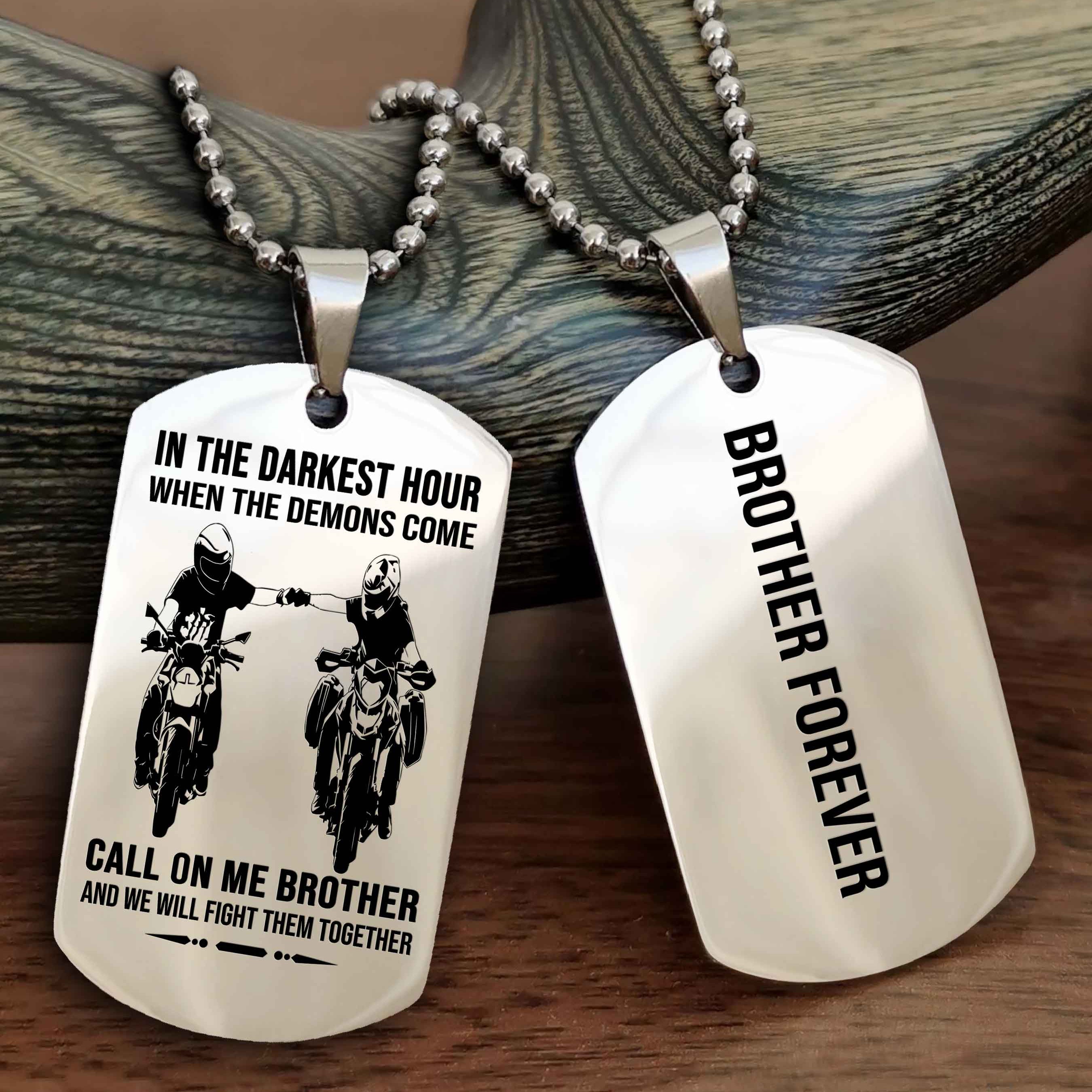 Cowboy Customizable engraved black dog tag double sided gift from brother, brother forevers