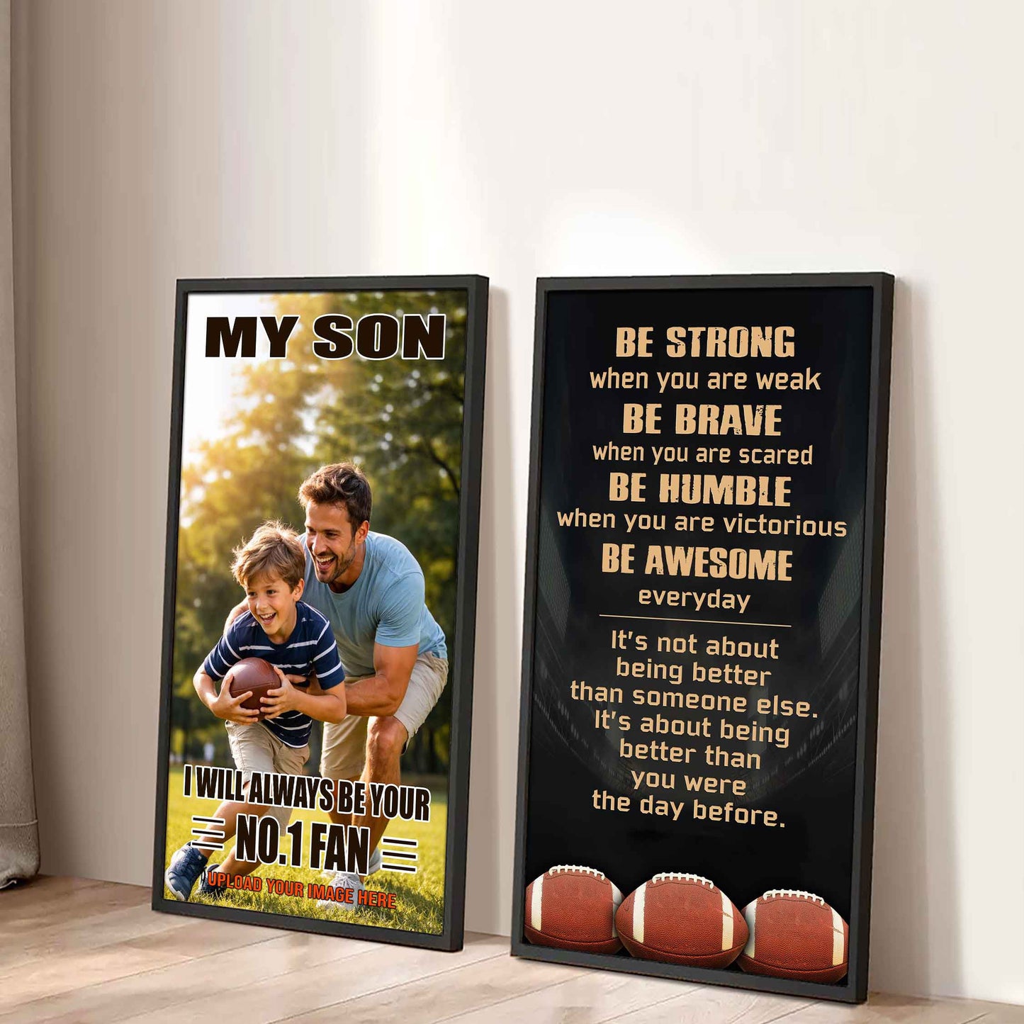 My Son Be Strong When You Are Weak Be Badass Everyday Set 2 Canvas Wall Art From Dad To Son
