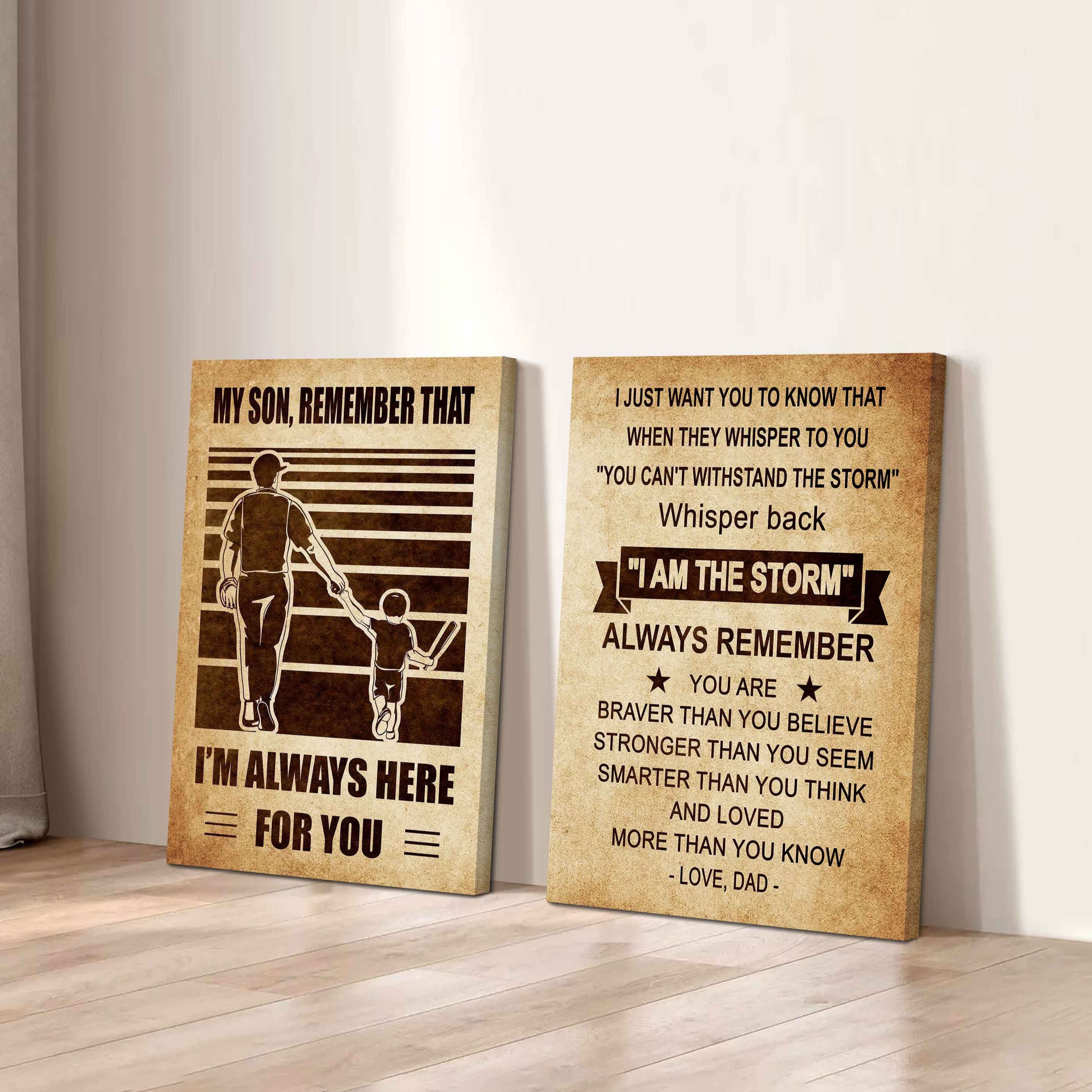 Combo 2 Sport Poster Canvas My Son Remember That - Whisper Back I'm The Storm