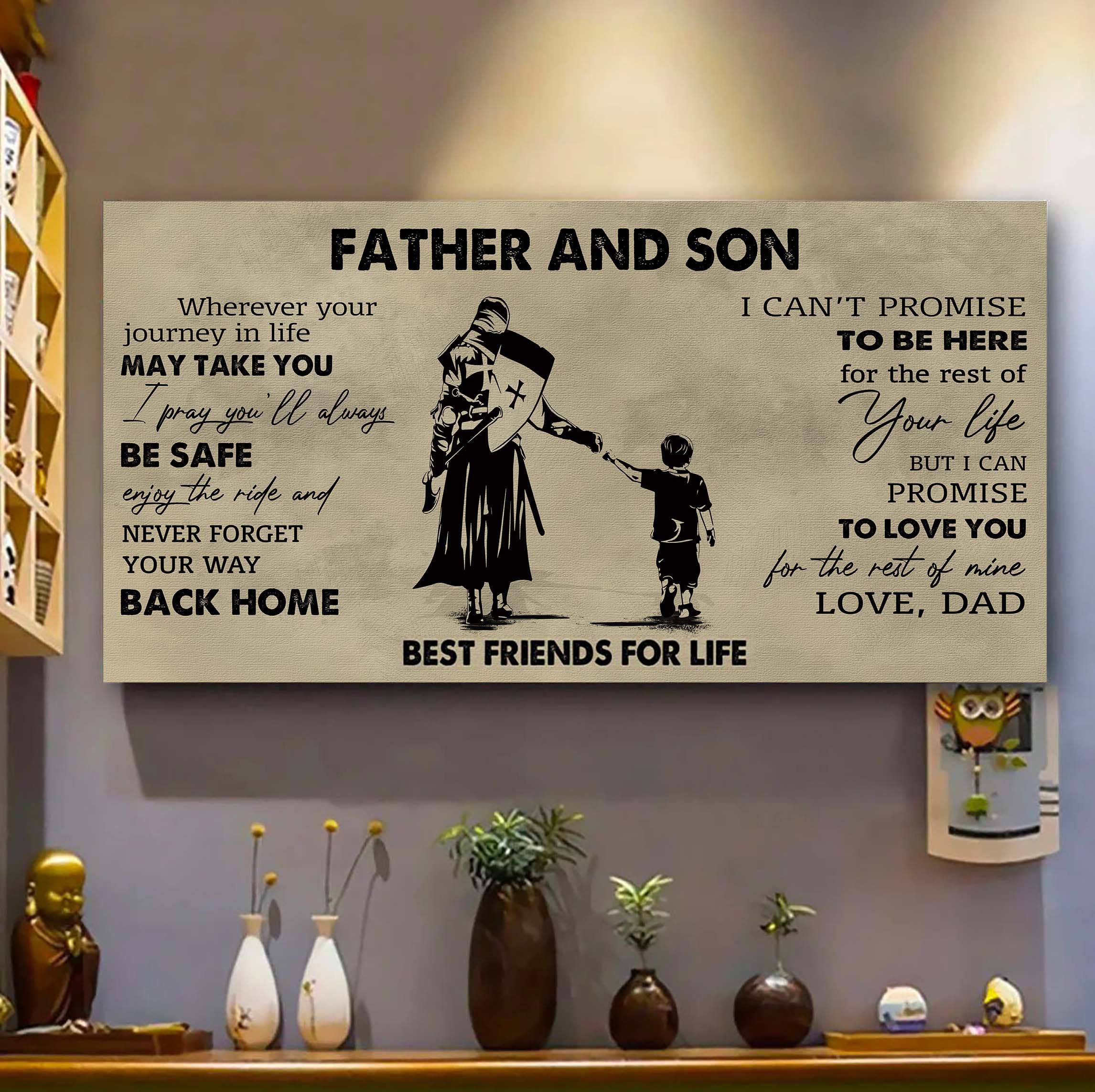 DRB Father And Daughter Best Friends For Life - Never Forget Your Way Back Home Poster Canvas Gift For Daughter From Father