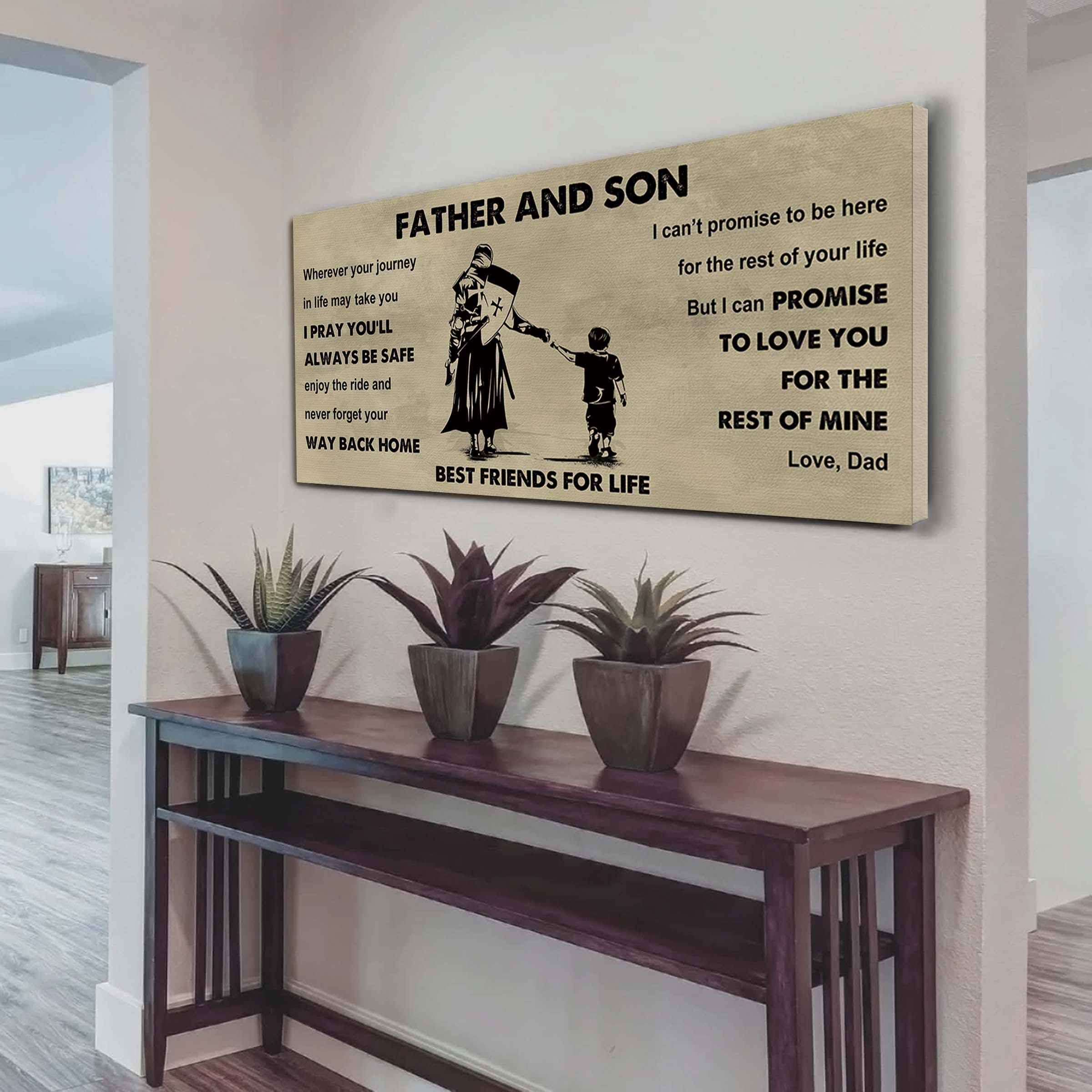 Biker Father And Son Best Friends For Life - Ver 2 Never Forget Your Way Back Home Poster Canvas Gift For Son From Father