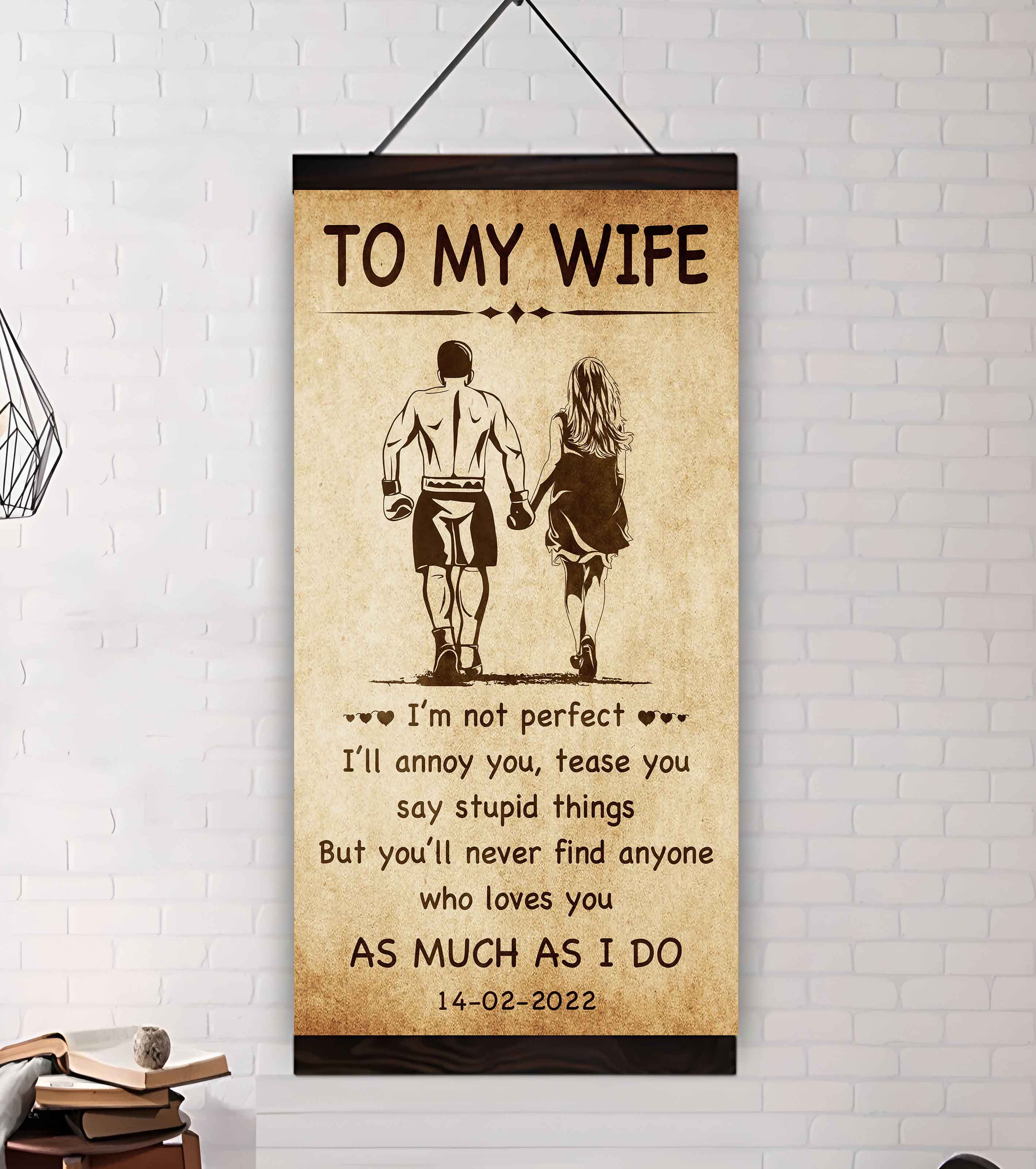 Biker Poster Canvas To My Wife - I Am Not Perfect