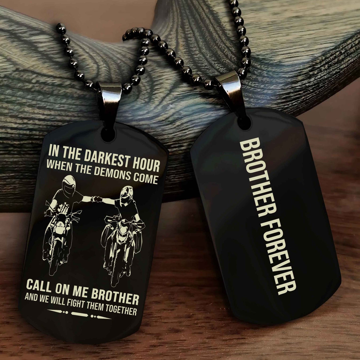 Biker Customizable engraved NAG dog tag double sided gift from brother, brother forevers
