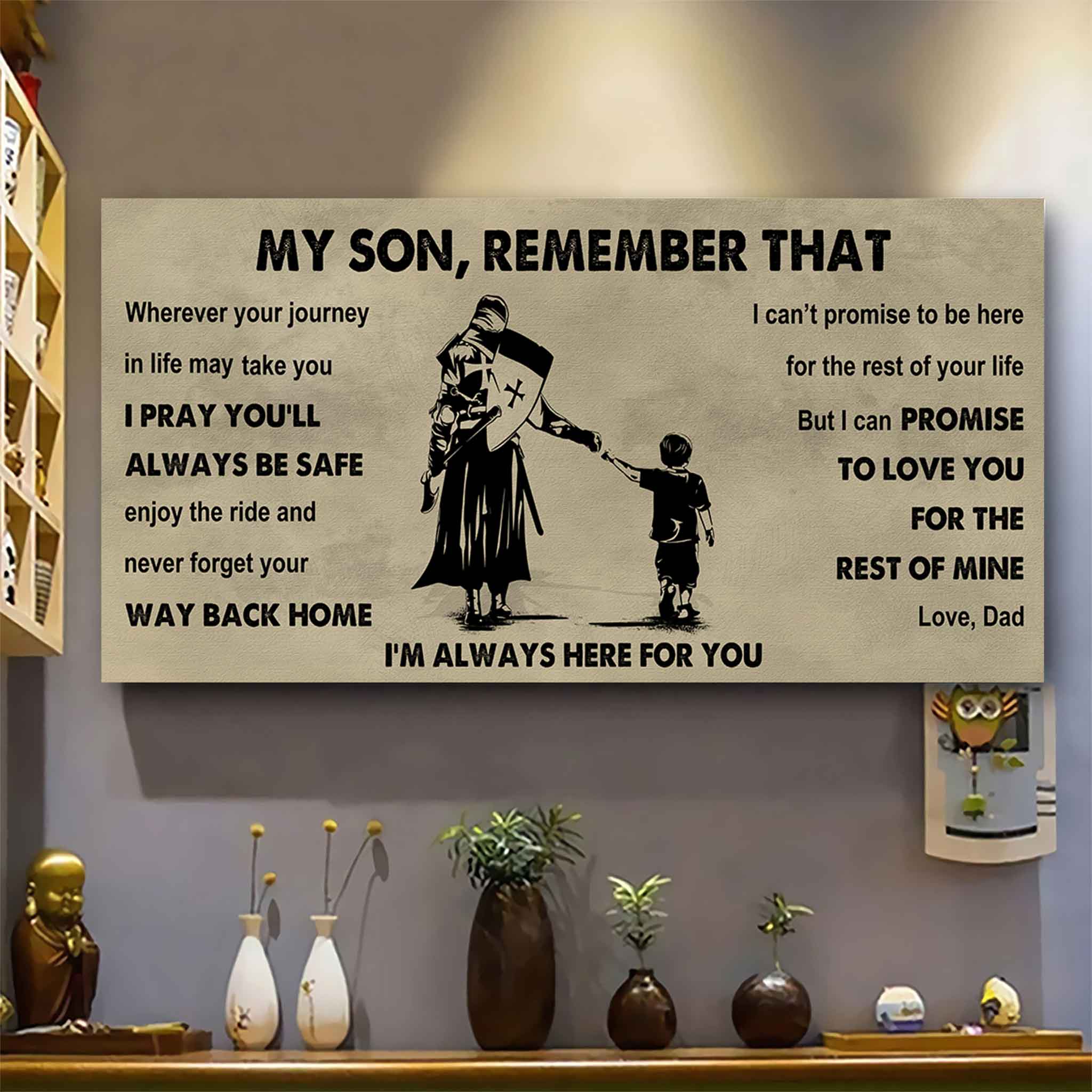 Personalized DRB Poster Canvas - My Son Remember That Never Forget Your Way Back Home