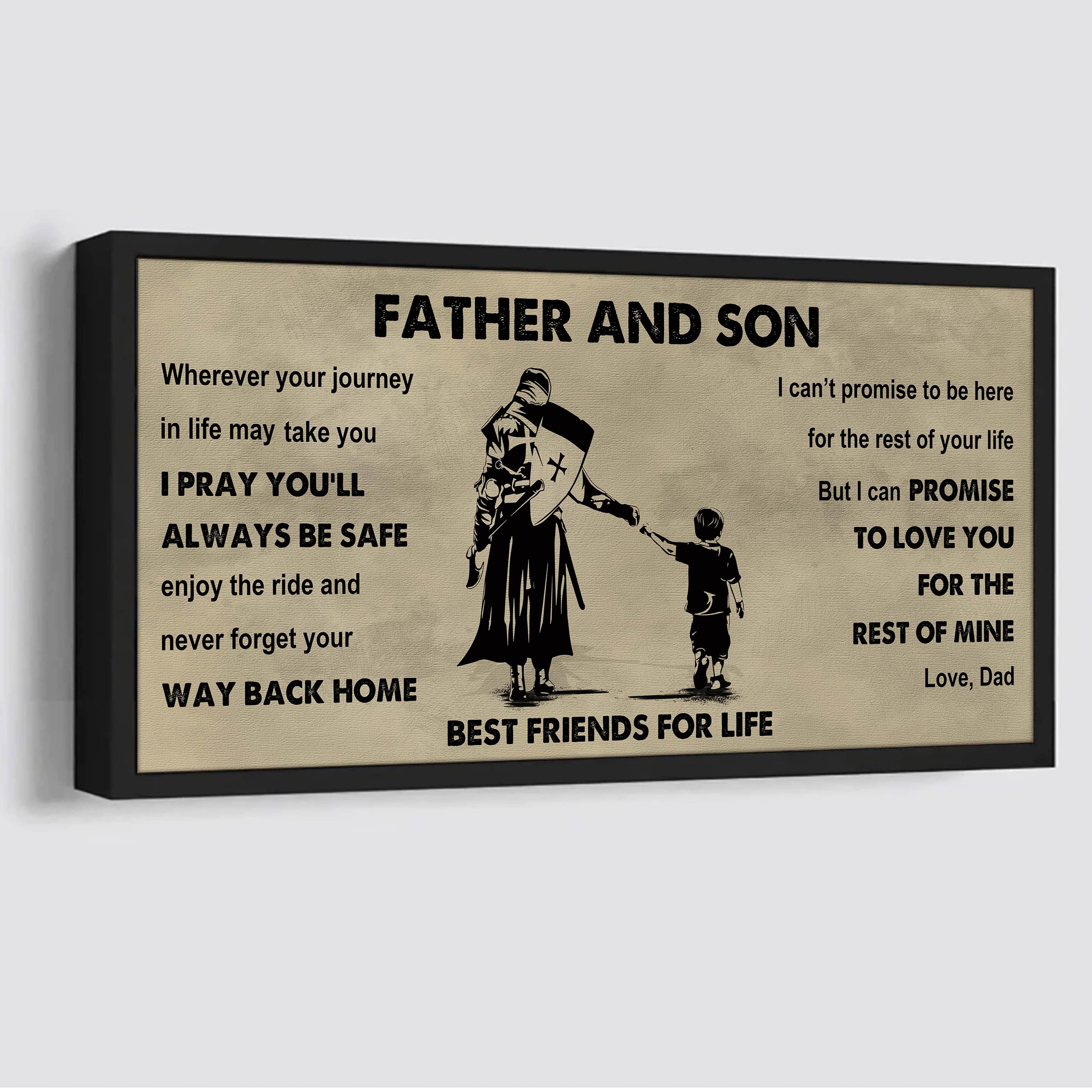 Samurai Father And Son Best Friends For Life - Ver 2 Never Forget Your Way Back Home Poster Canvas Gift For Son From Father