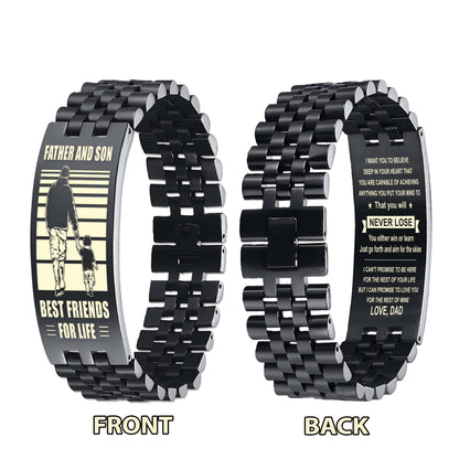 Viking NVL Personalized Double Sided Bracelet Father And Son Best Friends For Life - Message on the back side