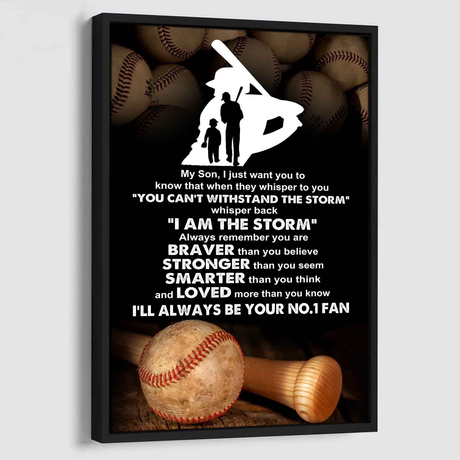 Sport Poster Canvas Dad To Son - Whisper Back I Am The Storm I Will Always Your No 1 Fan