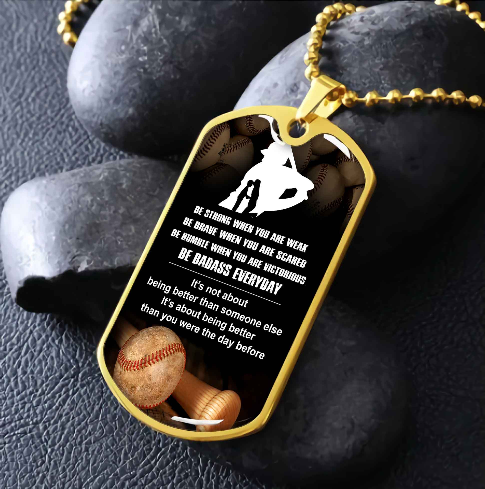 Sport Military Chain 18K Gold Plated Silver Plated To My Son Mom Motivation Message