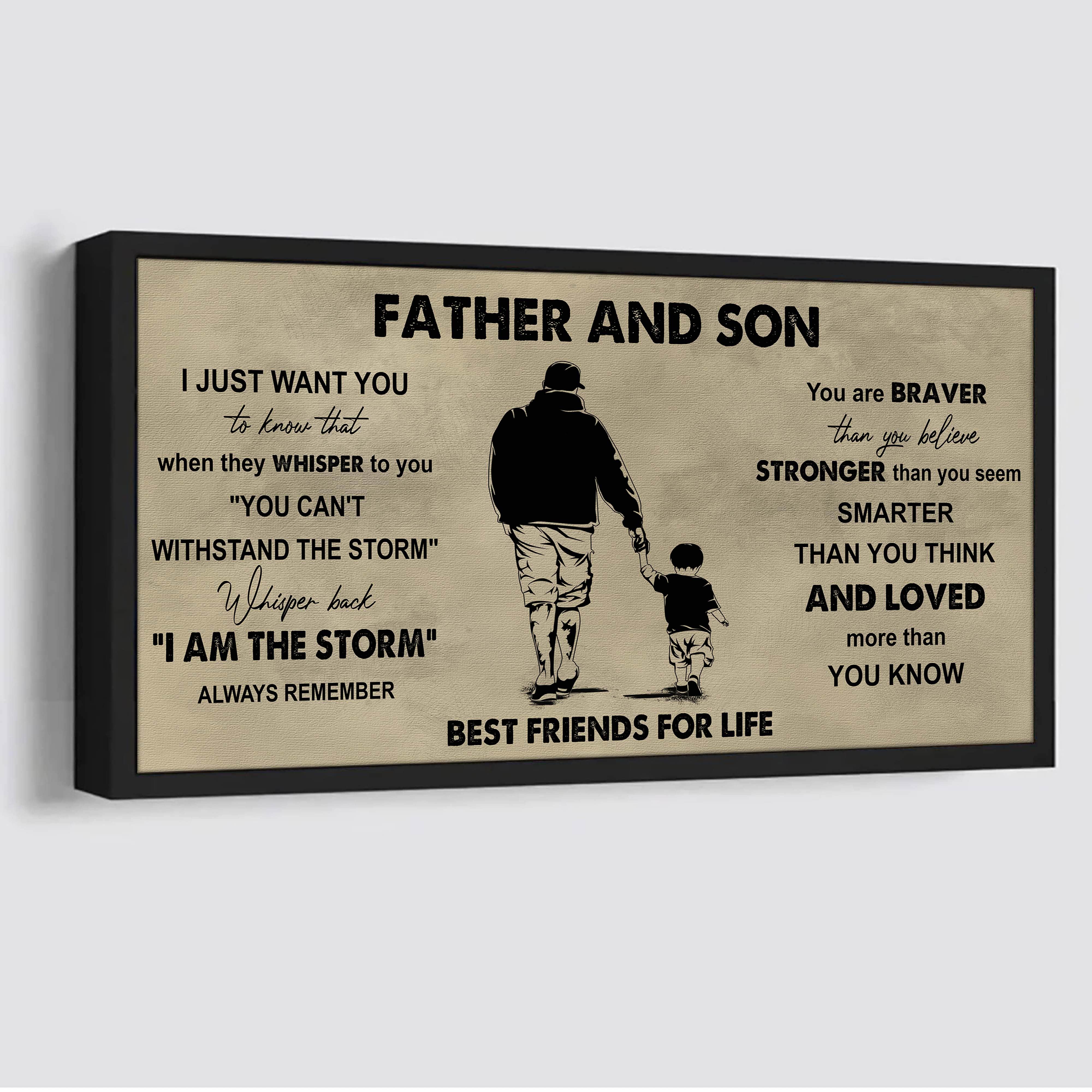 DRB Father And Son Best Friends For Life - I Am The Storm Poster Canvas Gift For Son From Father-Photo Upload