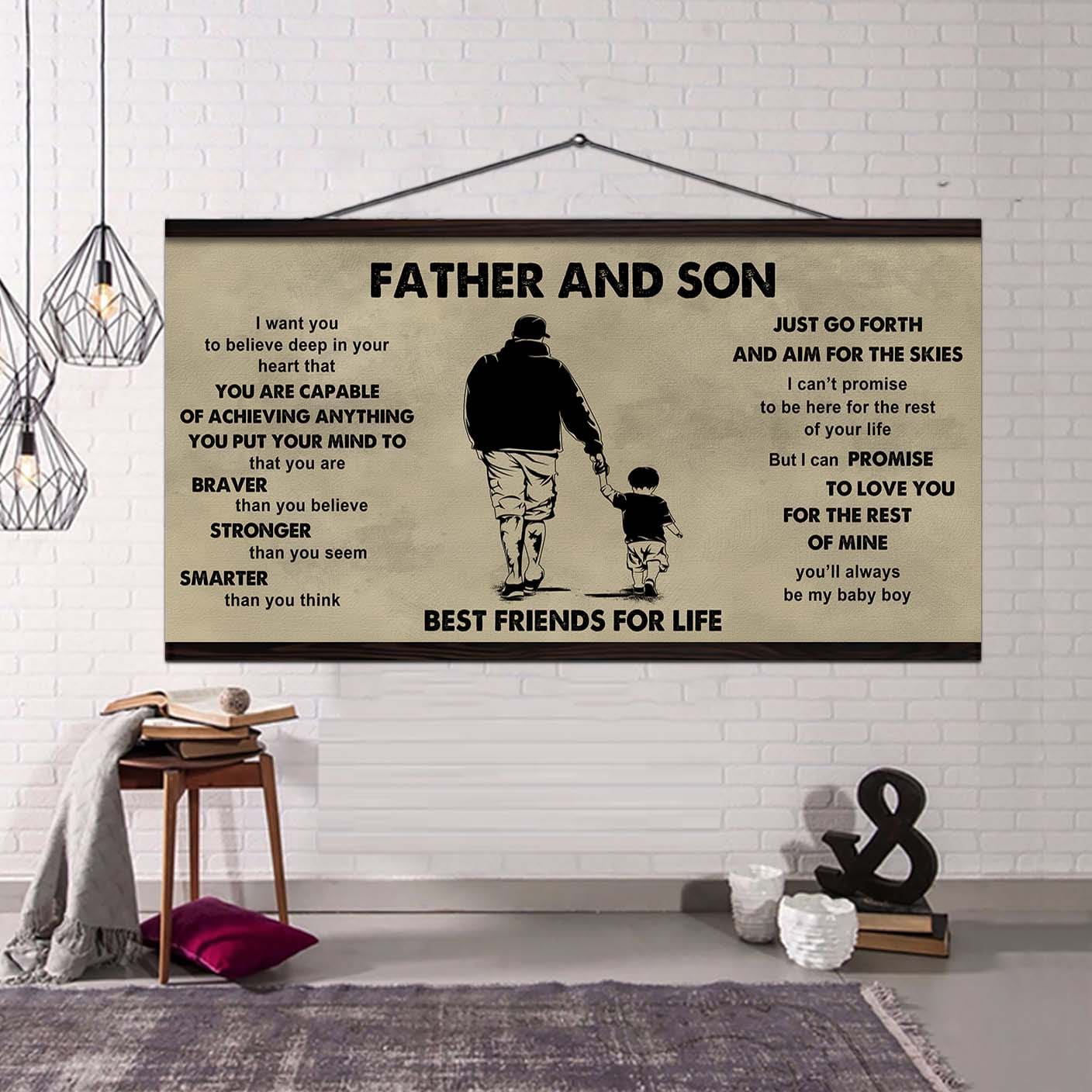 Vikings Father And Son Best Friends For Life  - That You Are Braver Than You Believe Poster Canvas Gift For Son From Father