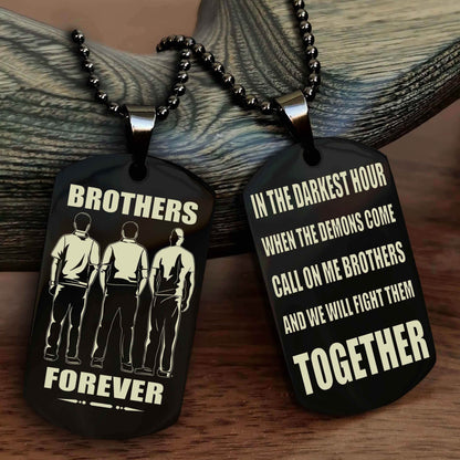 Police Personalized Double Sided Dog Tag For My Brother - Call On Me Brother And We Will Fight Them Together Gift For Your Friend
