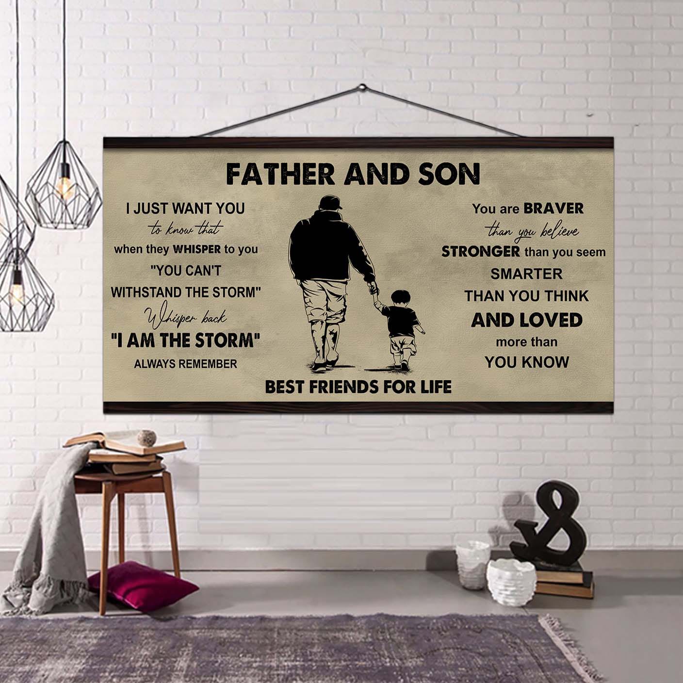 Viking Father And Son Best Friends For Life - I Am The Storm Poster Canvas Gift For Son From Father