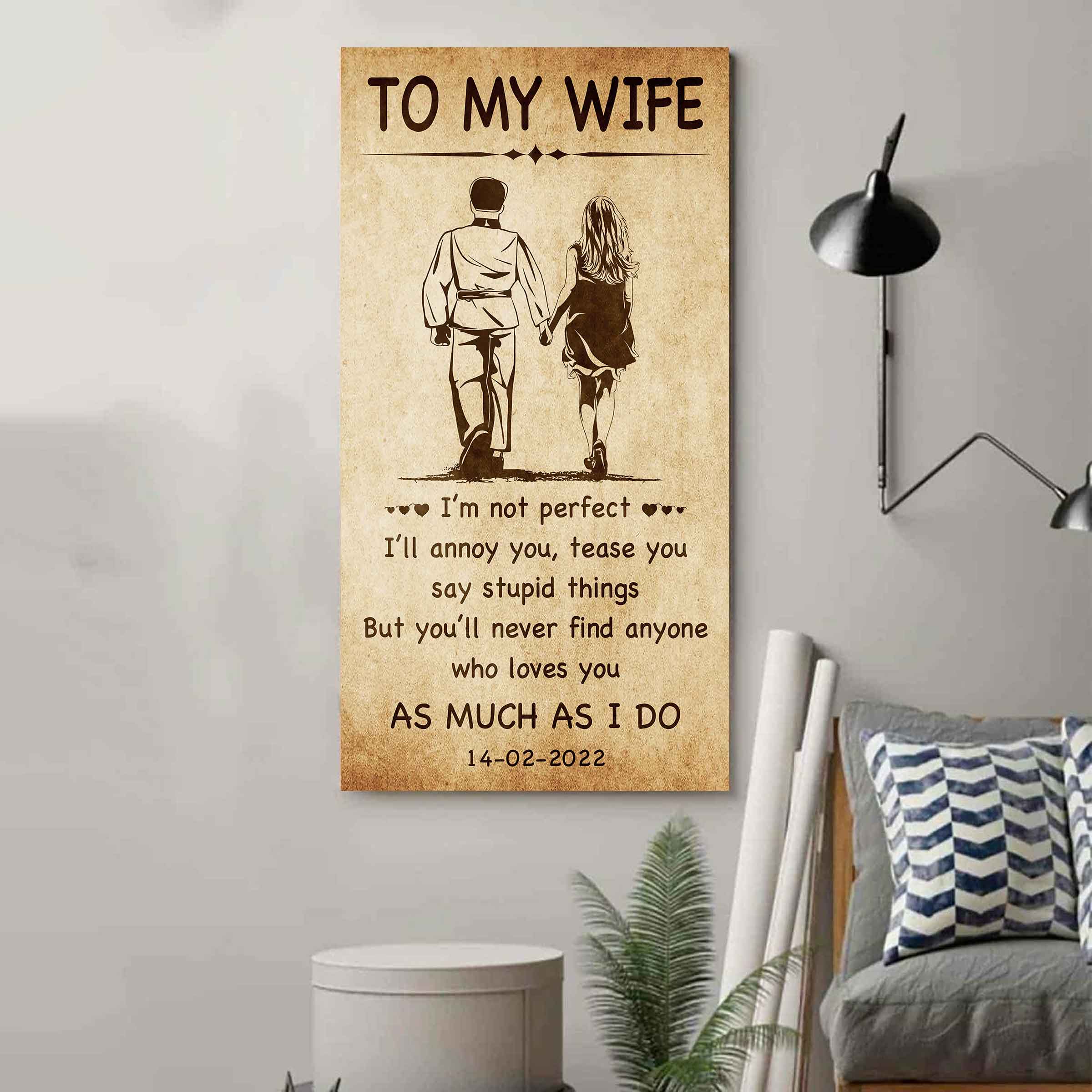 Biker Poster Canvas To My Wife - I Am Not Perfect