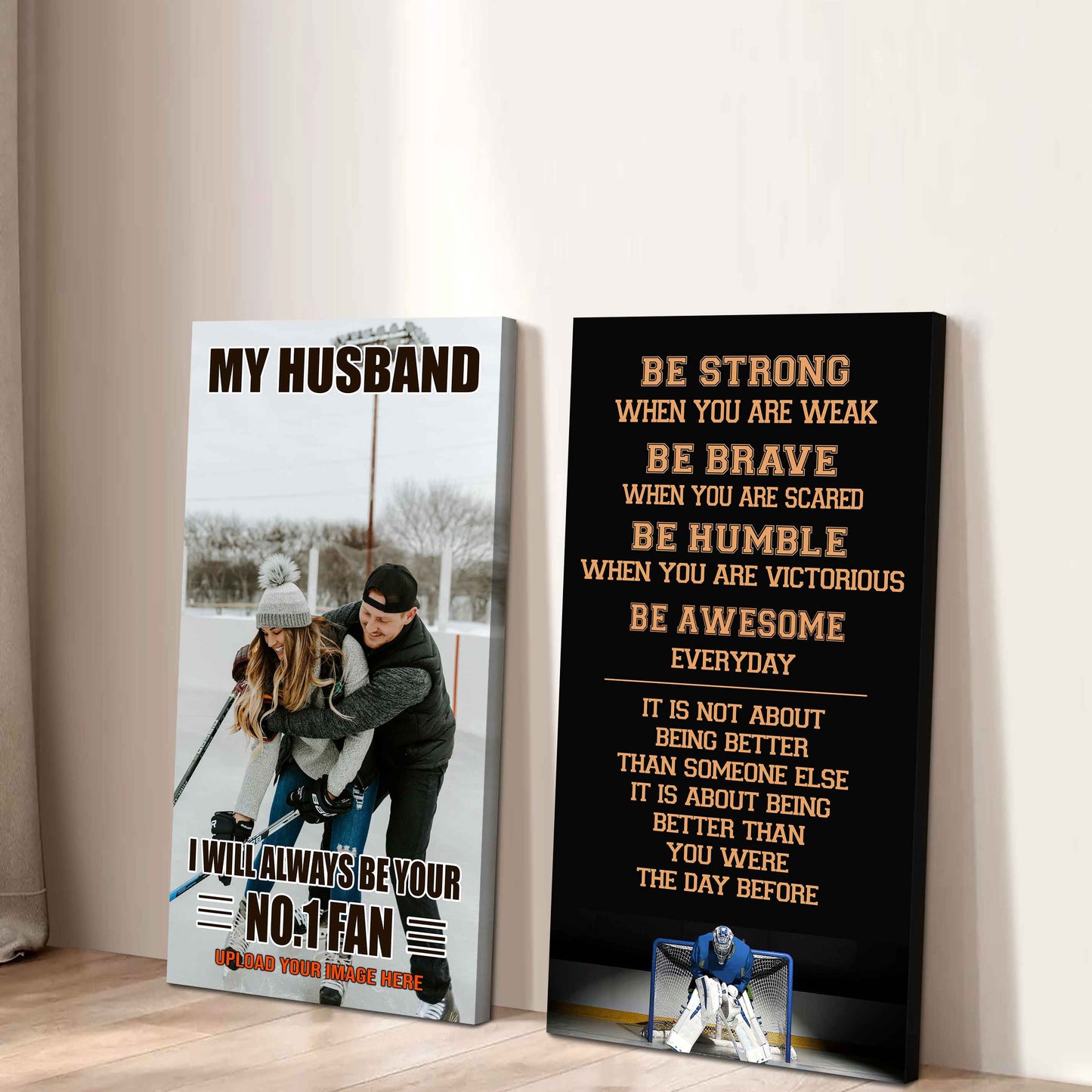 Young Sport Couple To My Husband Be Strong When You Are Weak Be Badass Everyday Set 2 Canvas Wall Art