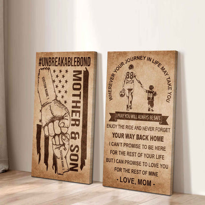 Unbreakable Bond Canvas Set Mother And Son Never Forget Your Way Back Home I Love You For The Rest Of Mine