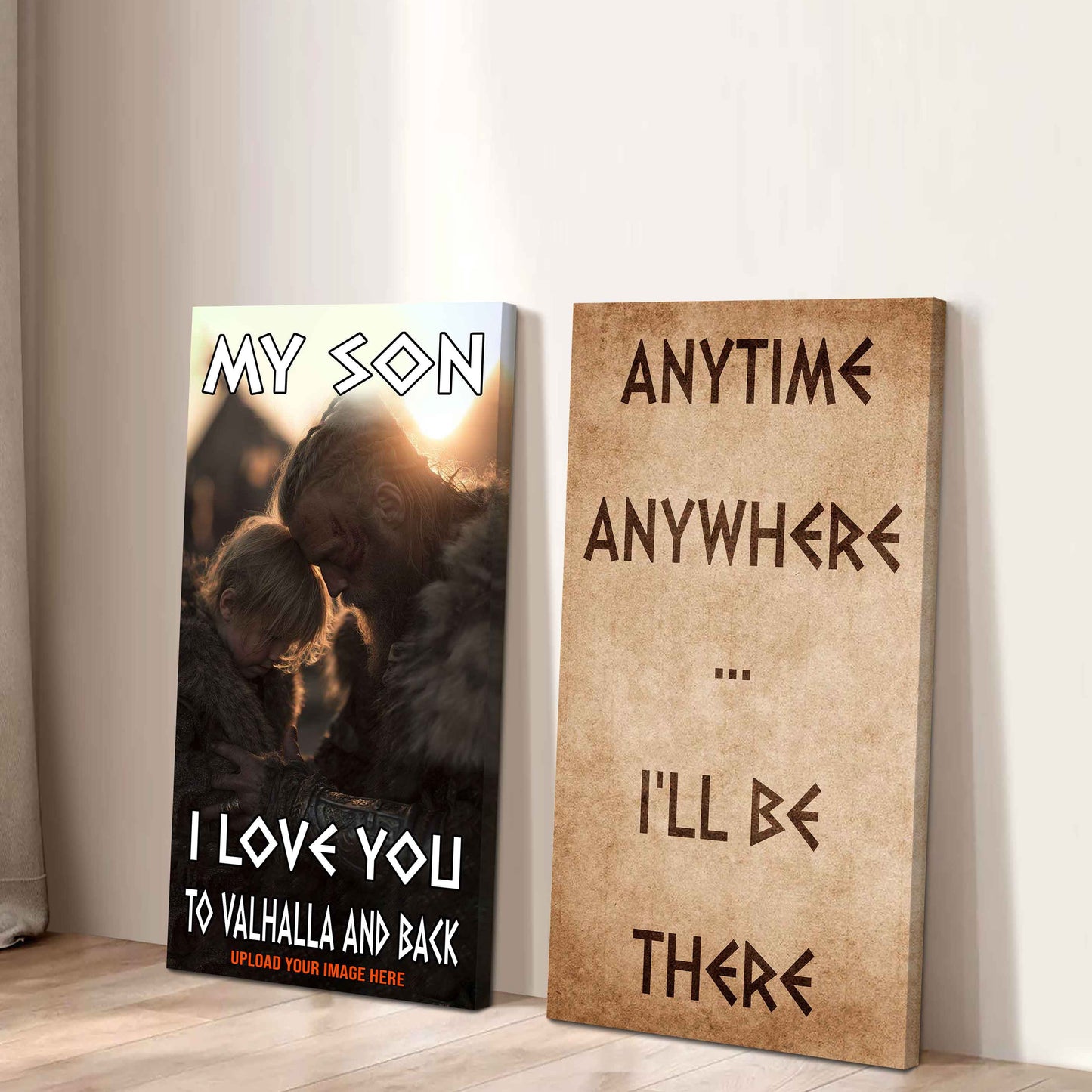VK Canvas Set My Son I Love You Valhalla And Back Gift From Dad To Son