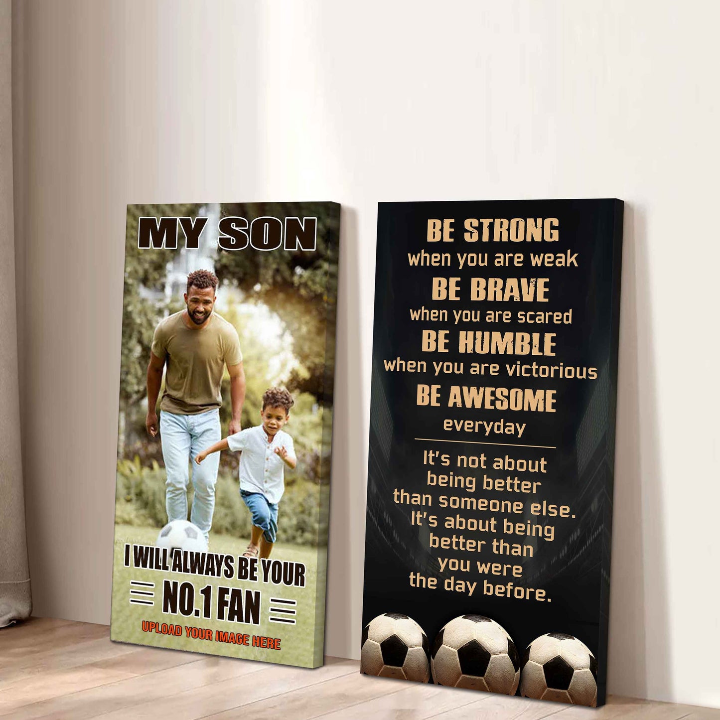 My Son Be Strong When You Are Weak Be Badass Everyday Set 2 Canvas Wall Art From Dad To Son