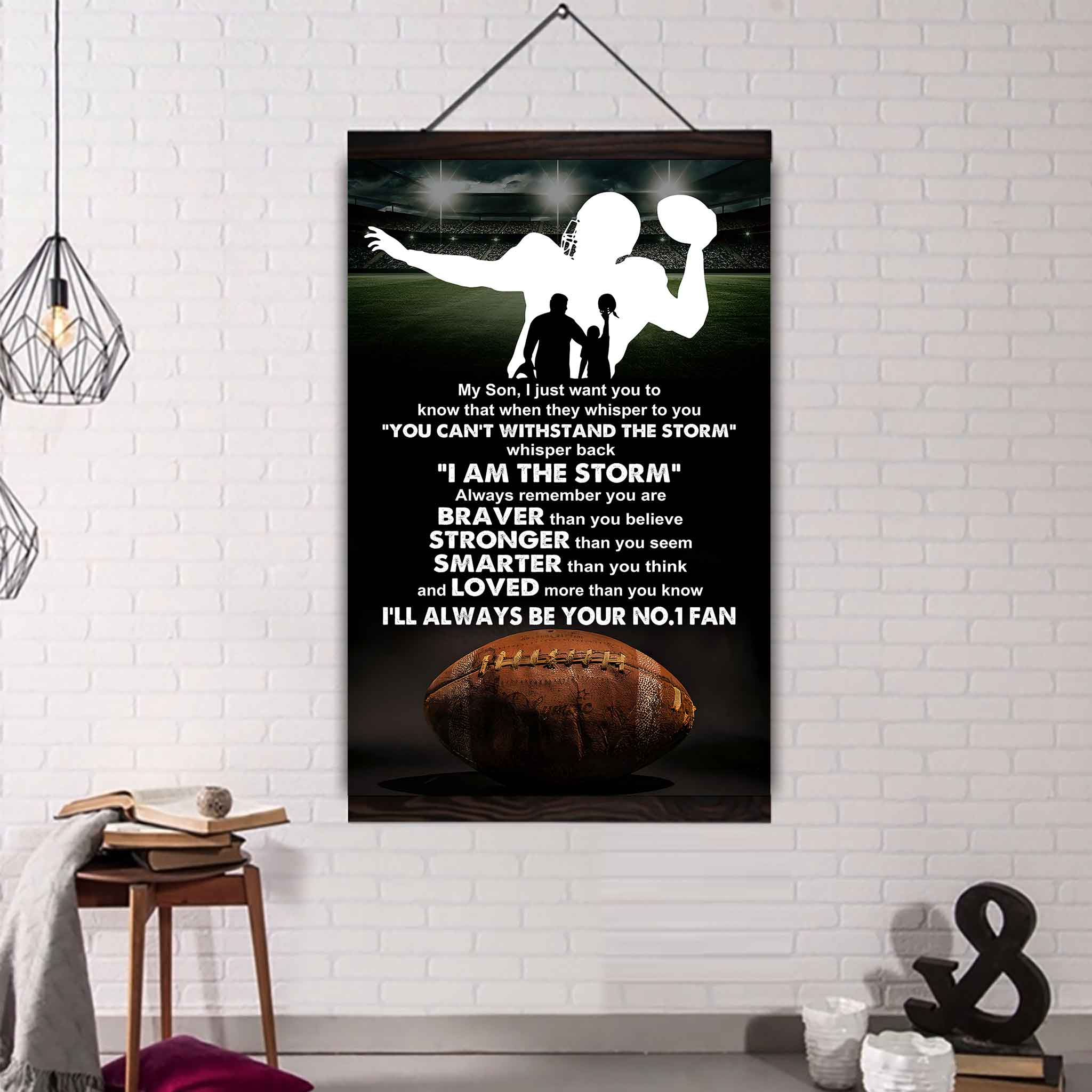 Sport Poster Canvas Dad To Son - Whisper Back I Am The Storm I Will Always Your No 1 Fan