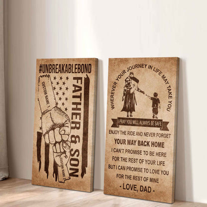 Father And Son Canvas Set To My Son Enjoy The Ride Never Forget Your Way Back Home