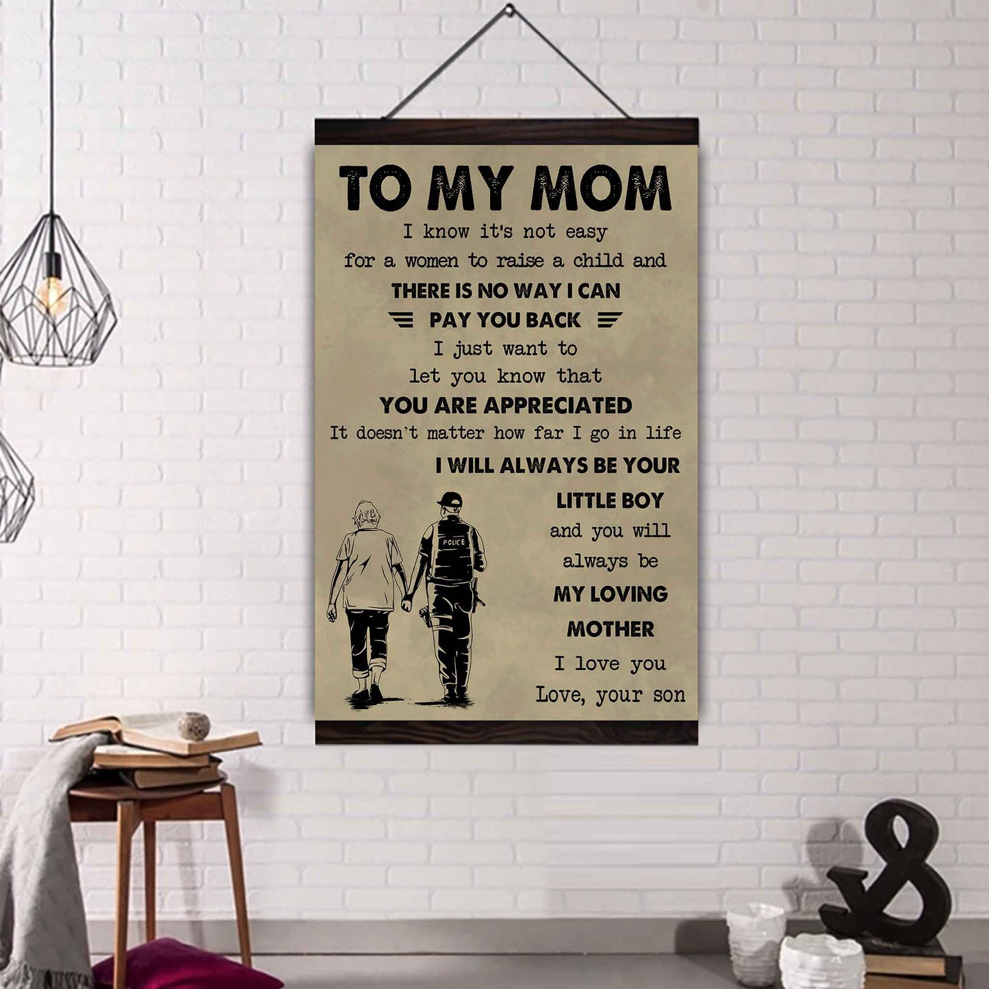 Poster Canvas To My Mom I Know It's Not Easy To Raise A Child I Will Always Be Your Little Boy