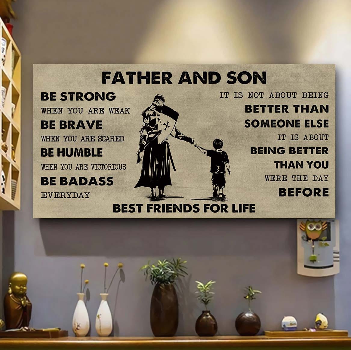 Vikings Father And Daughter Best Friends For Life - Be Strong When You Are Weak Poster Canvas Gift For Daughter From Father-Photo Upload