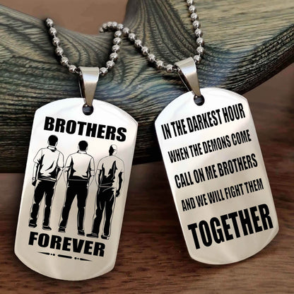 Soldier-Navy Personalized Double Sided Dog Tag For My Brother - Call On Me Brother And We Will Fight Them Together Gift For Your Friend