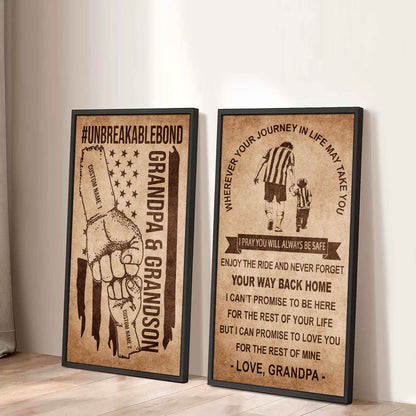 Unbreakable Bond Canvas Set Grandpa And Grandson Never Forget Your Way Back Home I Love You For The Rest Of Mine