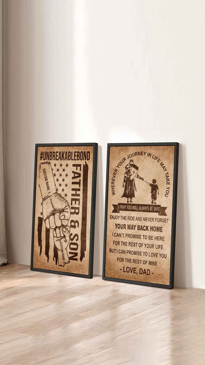Father And Son Canvas Set To My Son Enjoy The Ride Never Forget Your Way Back Home