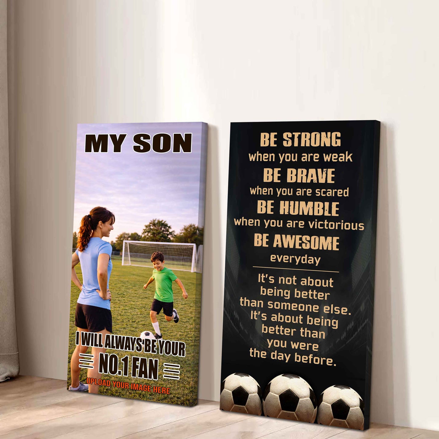 My Son Be Strong When You Are Weak Be Awesome Everyday Set 2 Canvas Wall Art From Mom To Son