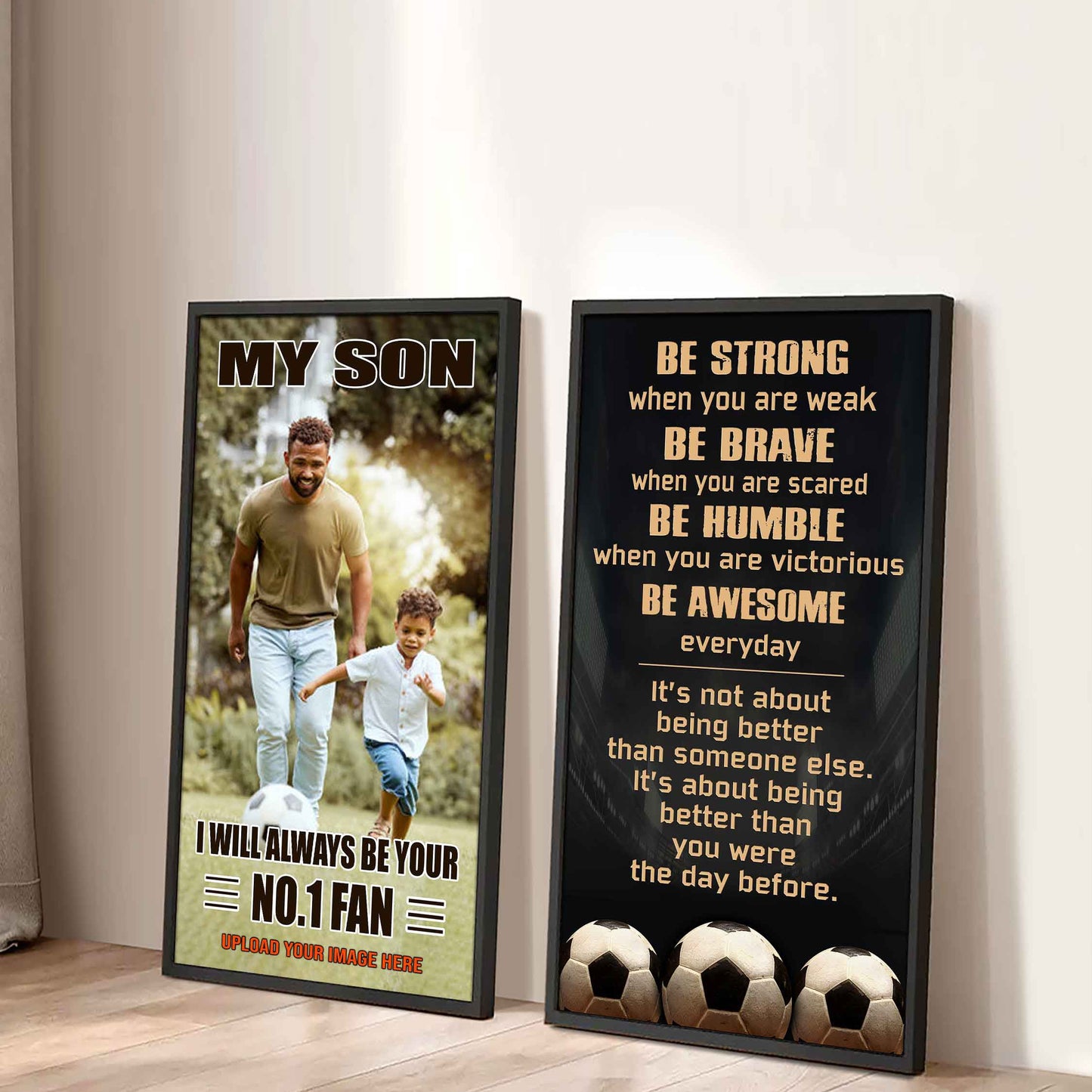My Son Be Strong When You Are Weak Be Badass Everyday Set 2 Canvas Wall Art From Dad To Son