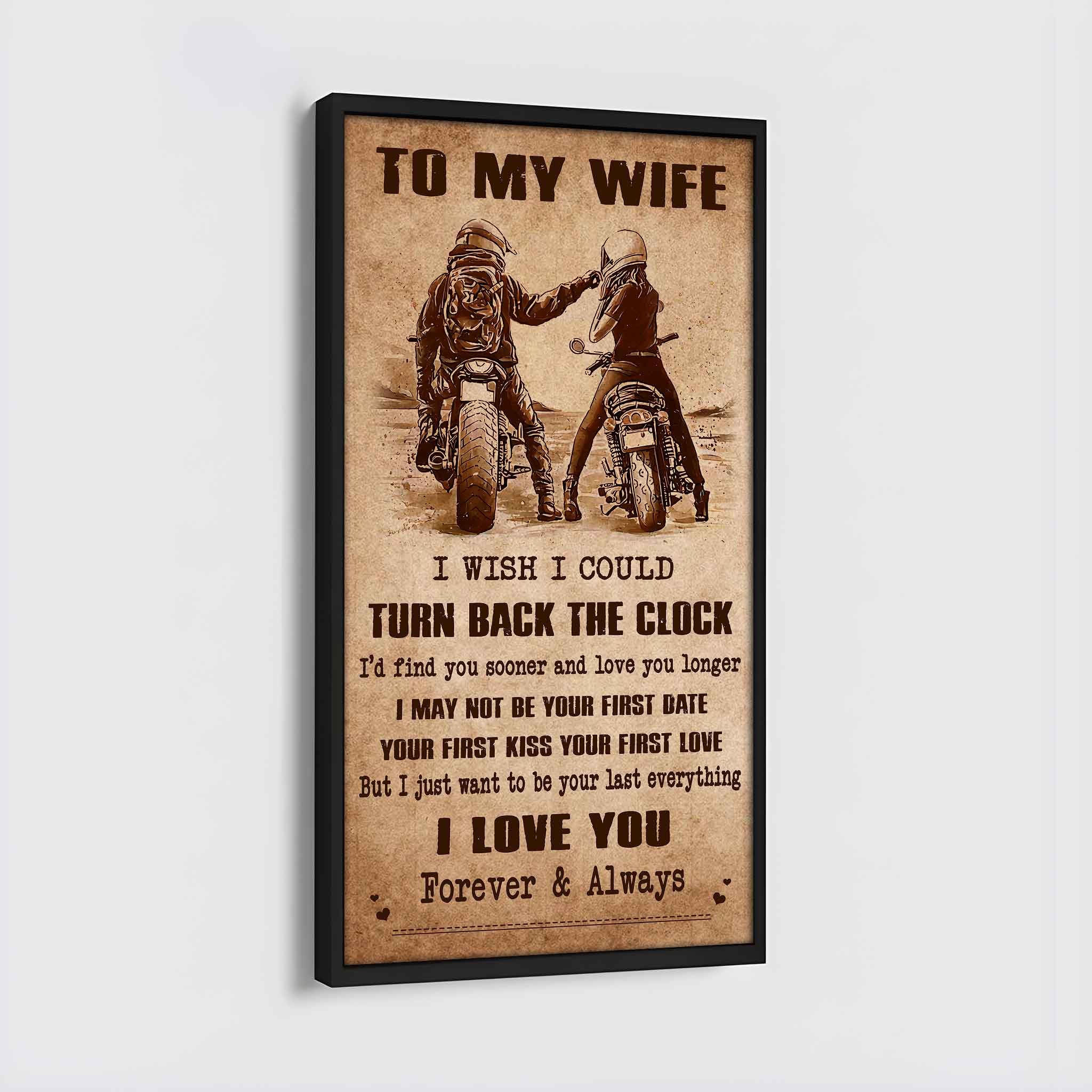 Samurai Poster Canvas To My Wife I Wish I Could Turn Back The Clock - I Love You Forever And Always Gift For Your Wife