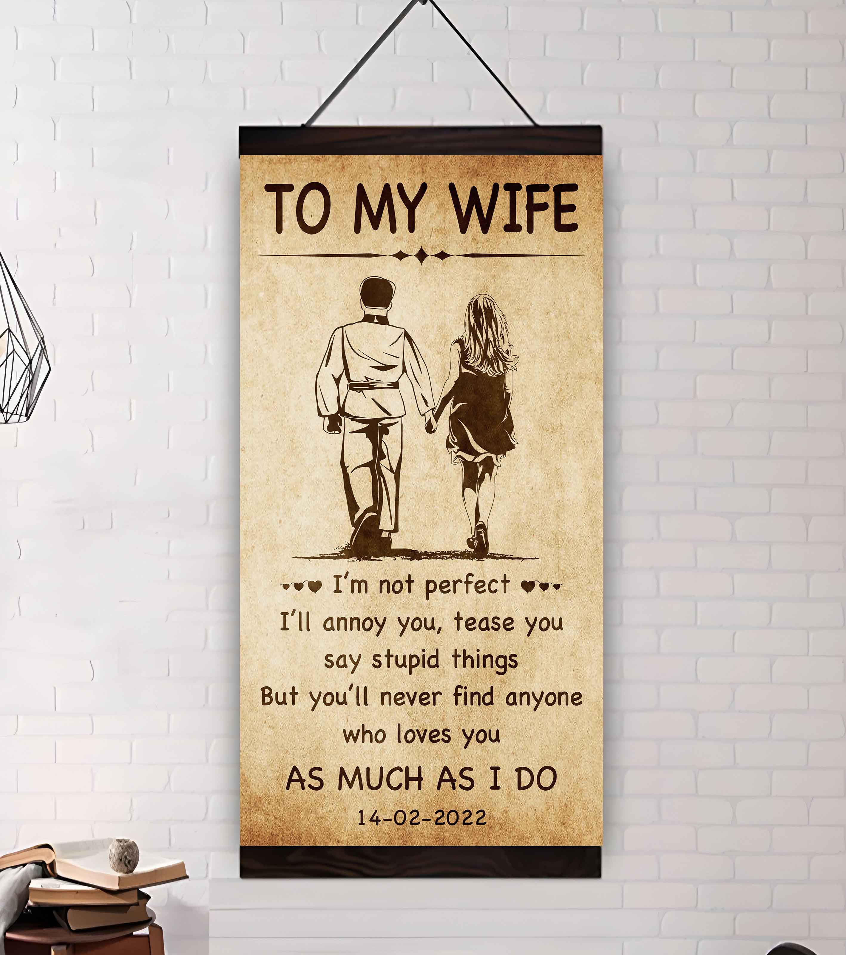 Biker Poster Canvas To My Wife - I Am Not Perfect