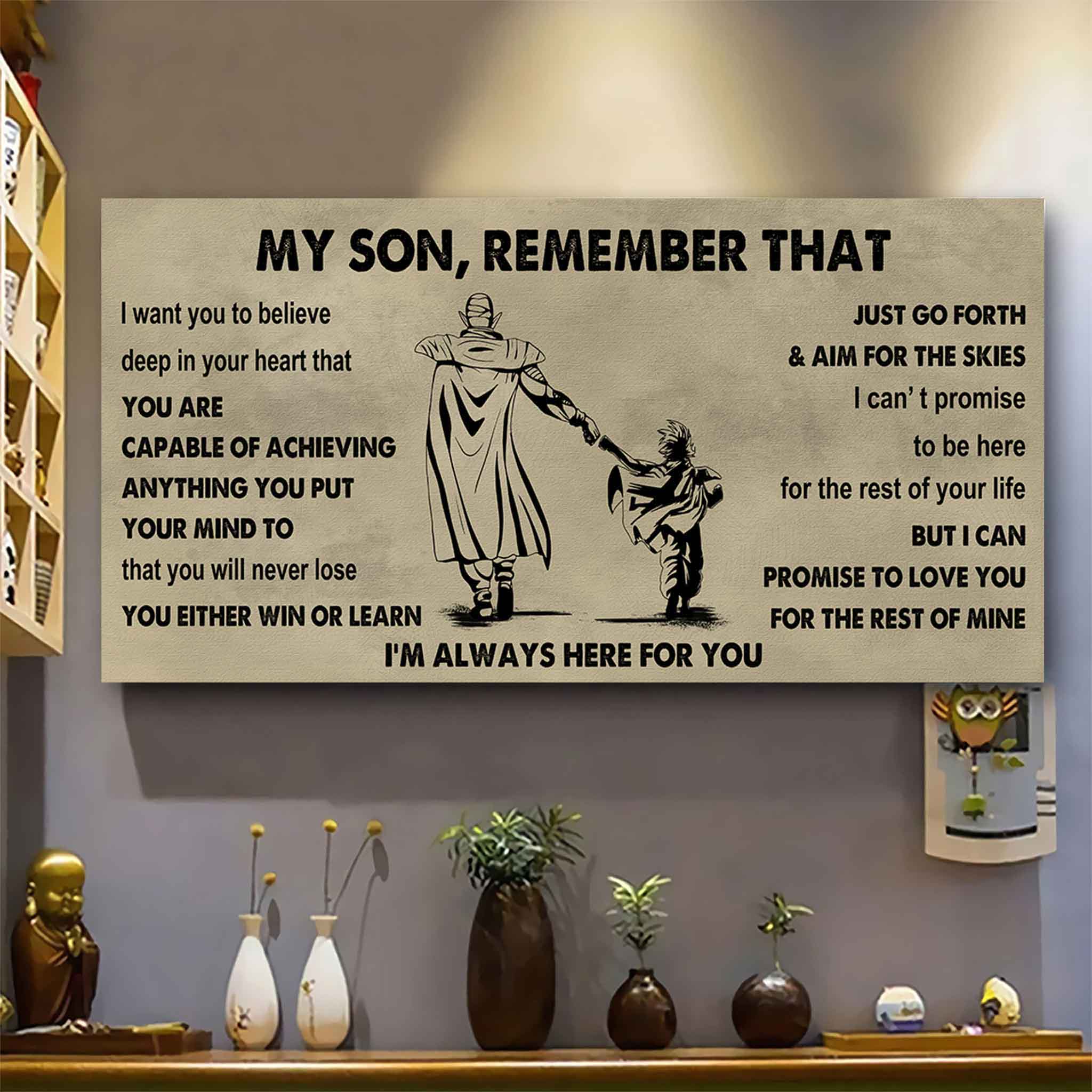 Personalized DRB Poster Canvas - My Son Remember That You Will Never Lose You Either Win Or Learn