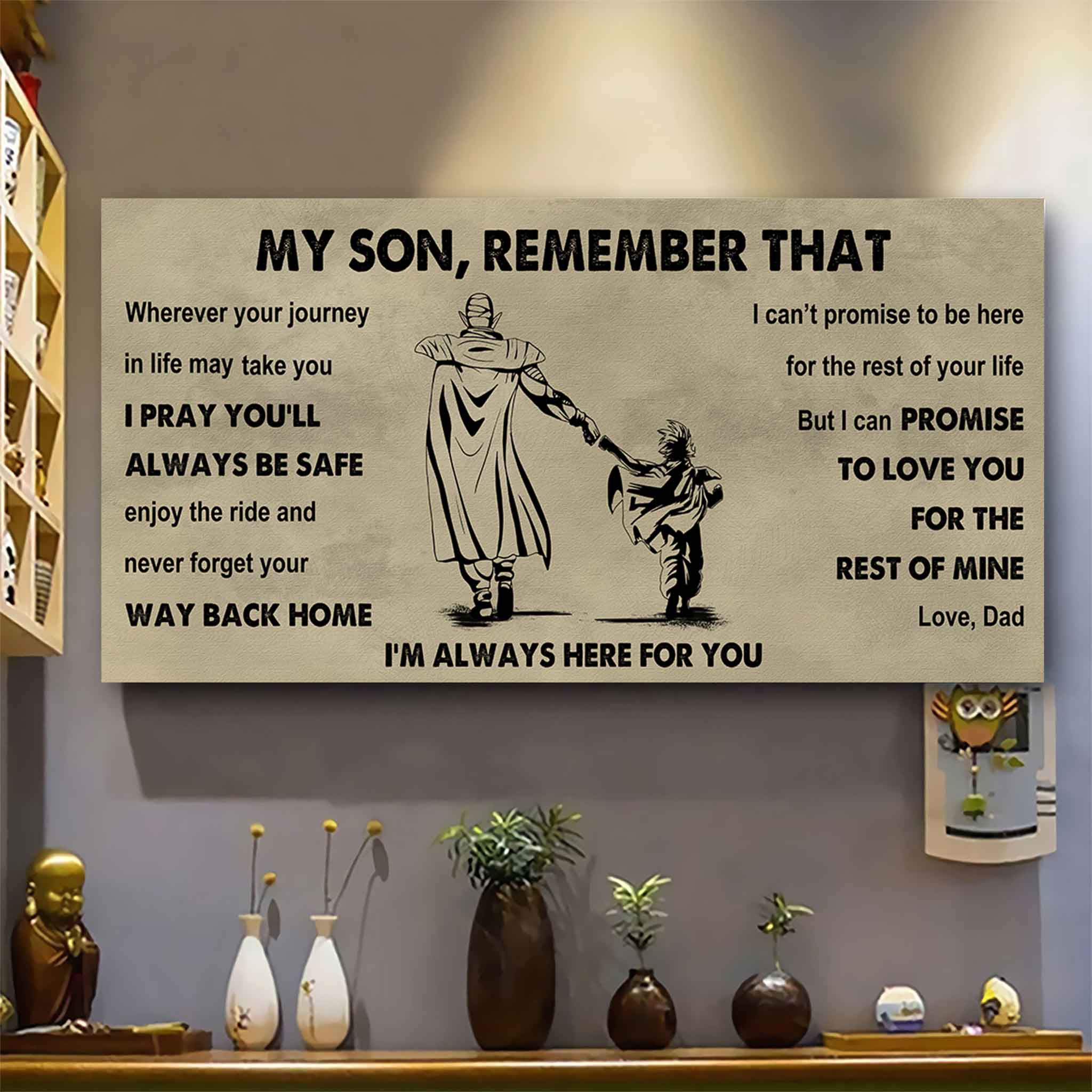 Personalized DRB Poster Canvas - My Son Remember That Never Forget Your Way Back Home