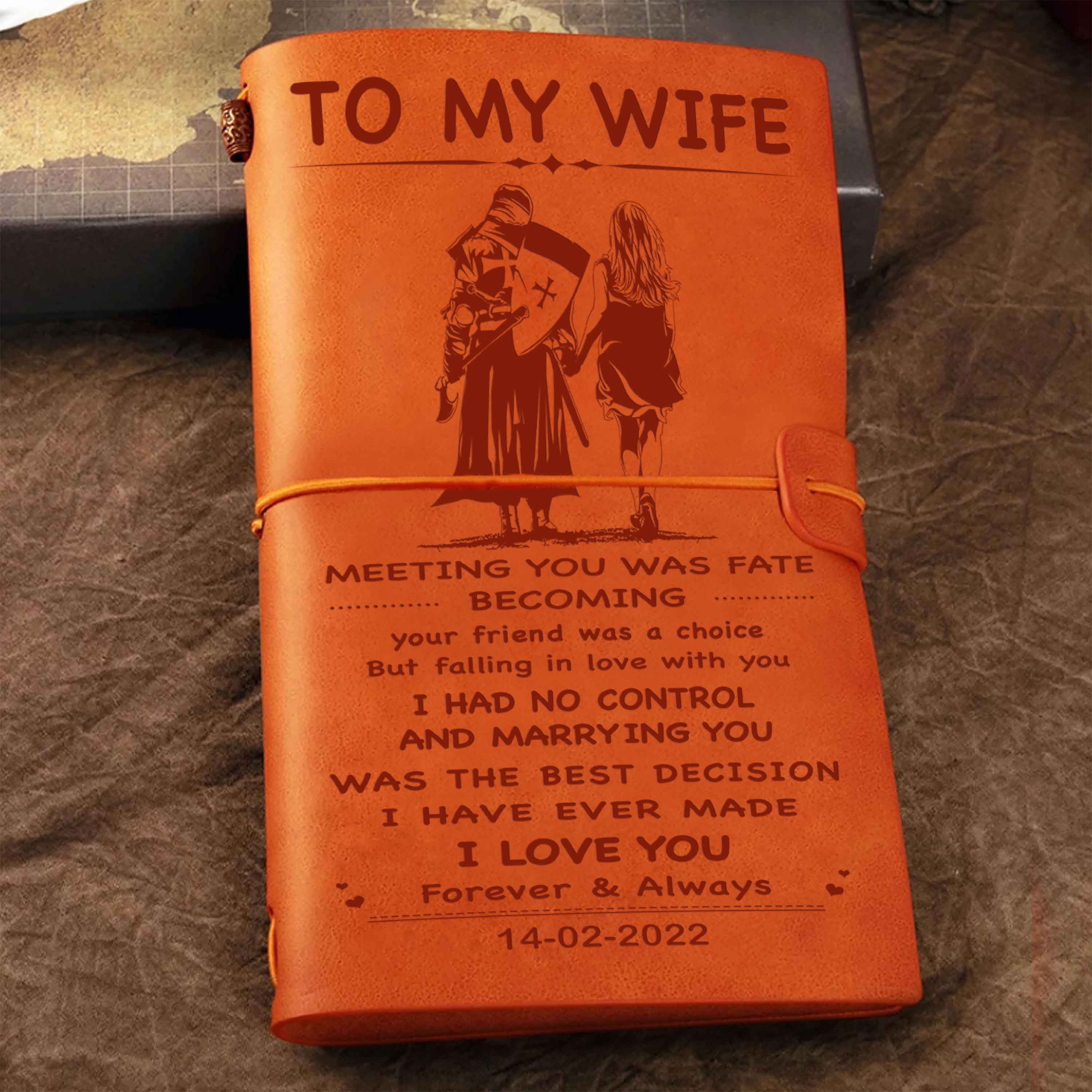 Valentines gifts Vintage Journal Husband to Wife Meeting you was fate I love you forever and always