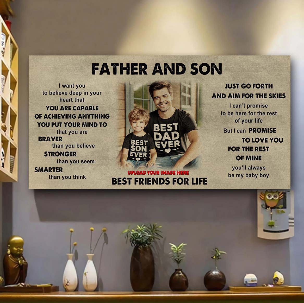 DRB GK Father And Son Best Friends For Life  - That You Are Braver Than You Believe Poster Canvas Gift For Son From Father