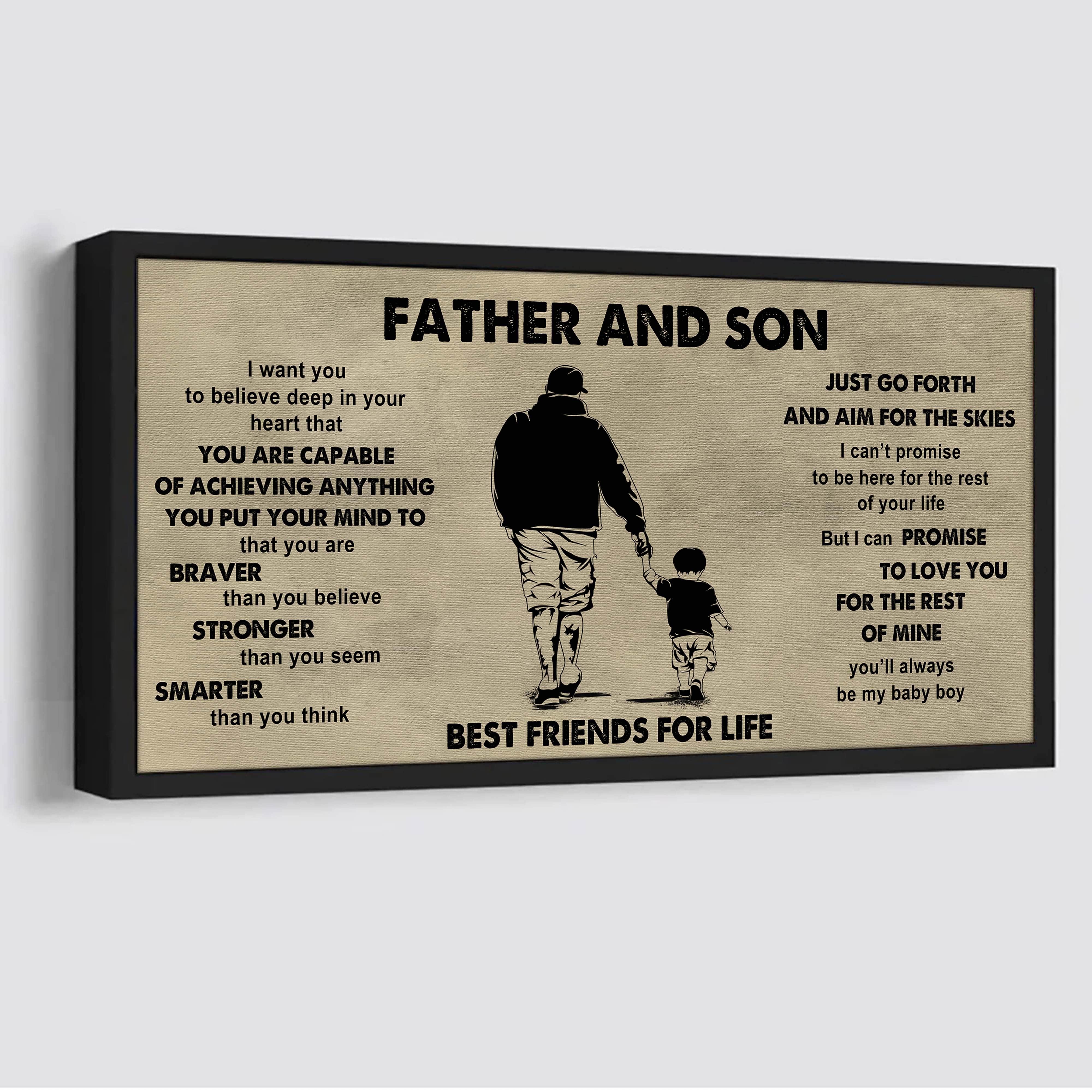 DRB GK Father And Son Best Friends For Life  - That You Are Braver Than You Believe Poster Canvas Gift For Son From Father