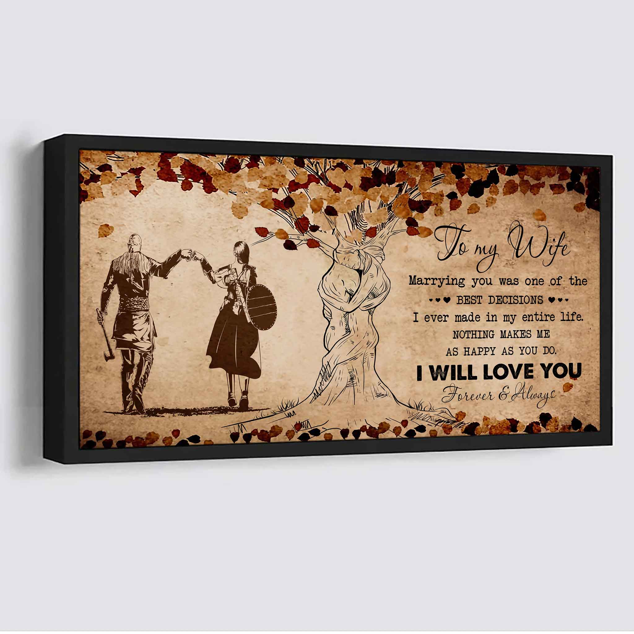 Samurai Poster Canvas To My Wife Marrying You Was One Of The Best Decisions - I Will Love You Forever And Always Gift For Your Wife