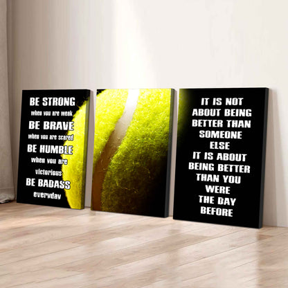Combo 3 Sport Poster Canvas Be Strong When You Are Weak Be Badass Everyday It's About Being Better Than You Were The Day Before