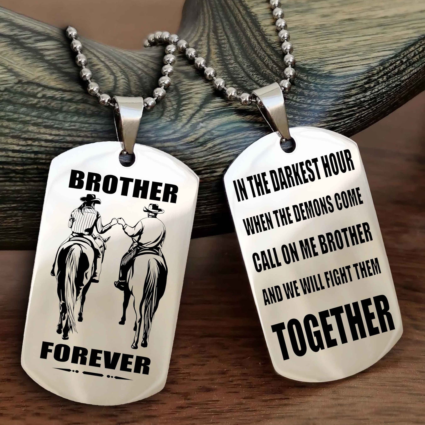 Knight Templar Personalized Double Sided Dog Tag For My Brother - Call On Me Brother And We Will Fight Them Together Gift For Your Friend