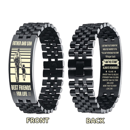 Viking WBH Personalized Double Sided Bracelet Father And Son Best Friends For Life - Message on the back side