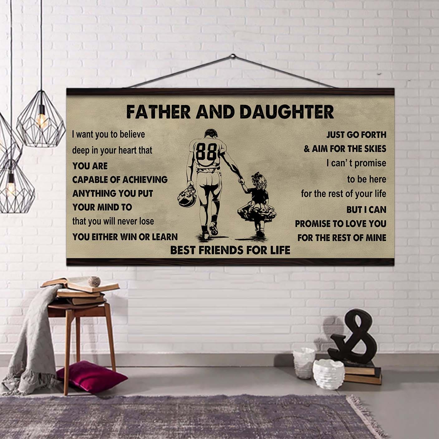 Biker Father And Daughter Best Friends For Life - Ver 2 You Will Never Lose Poster Canvas Gift For Daughter From Father