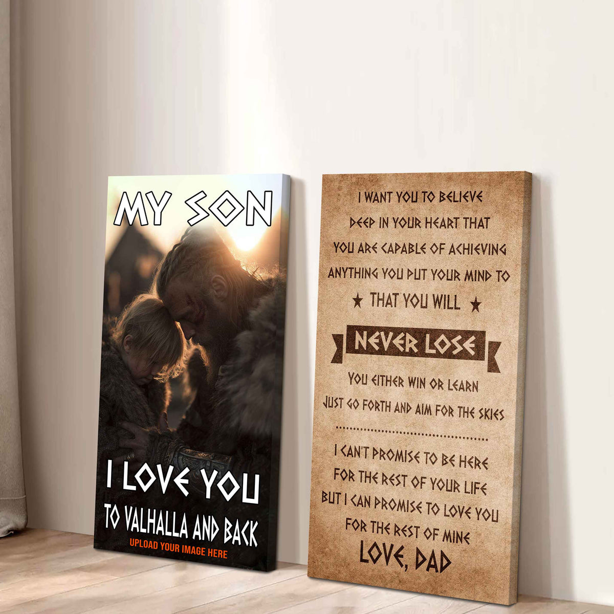 VK Canvas Set My Son I Love You Valhalla And Back Gift From Dad To Son