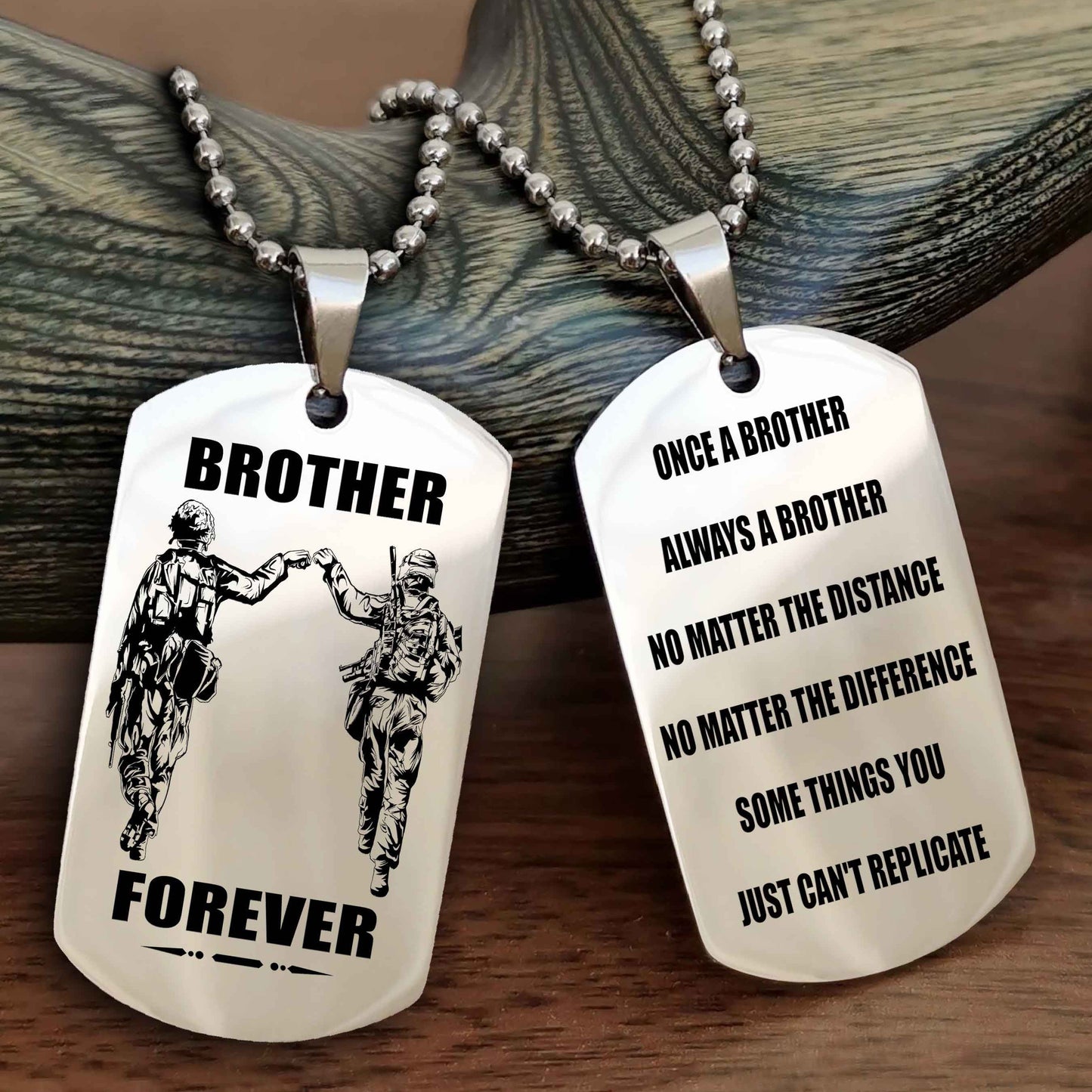 Knight Templar Customizable engraved dog tag double sided gift from brother - Brother Forever Once A Brother Always A Brother