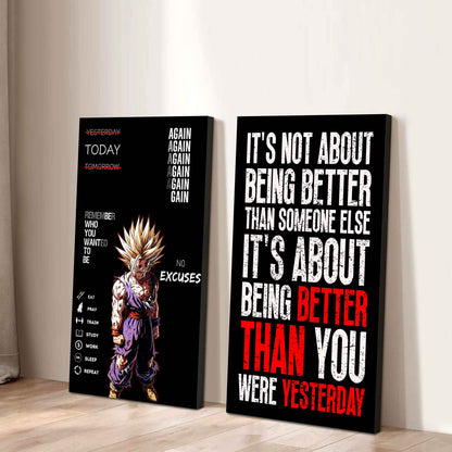It's About Being Better Than You Were The Day Before Canvas Set Ready To Hang Gift For Your Son Your Friend